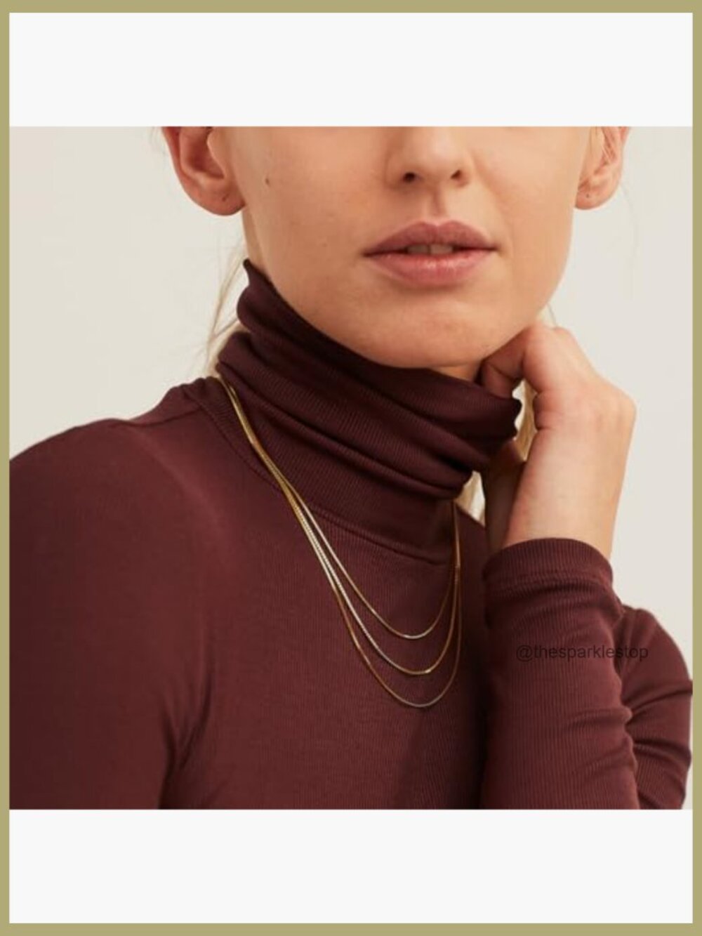 14k Gold Plated Dainty Layered Choker Necklace Box Chain Lobster Clasp - Picture 4 of 6